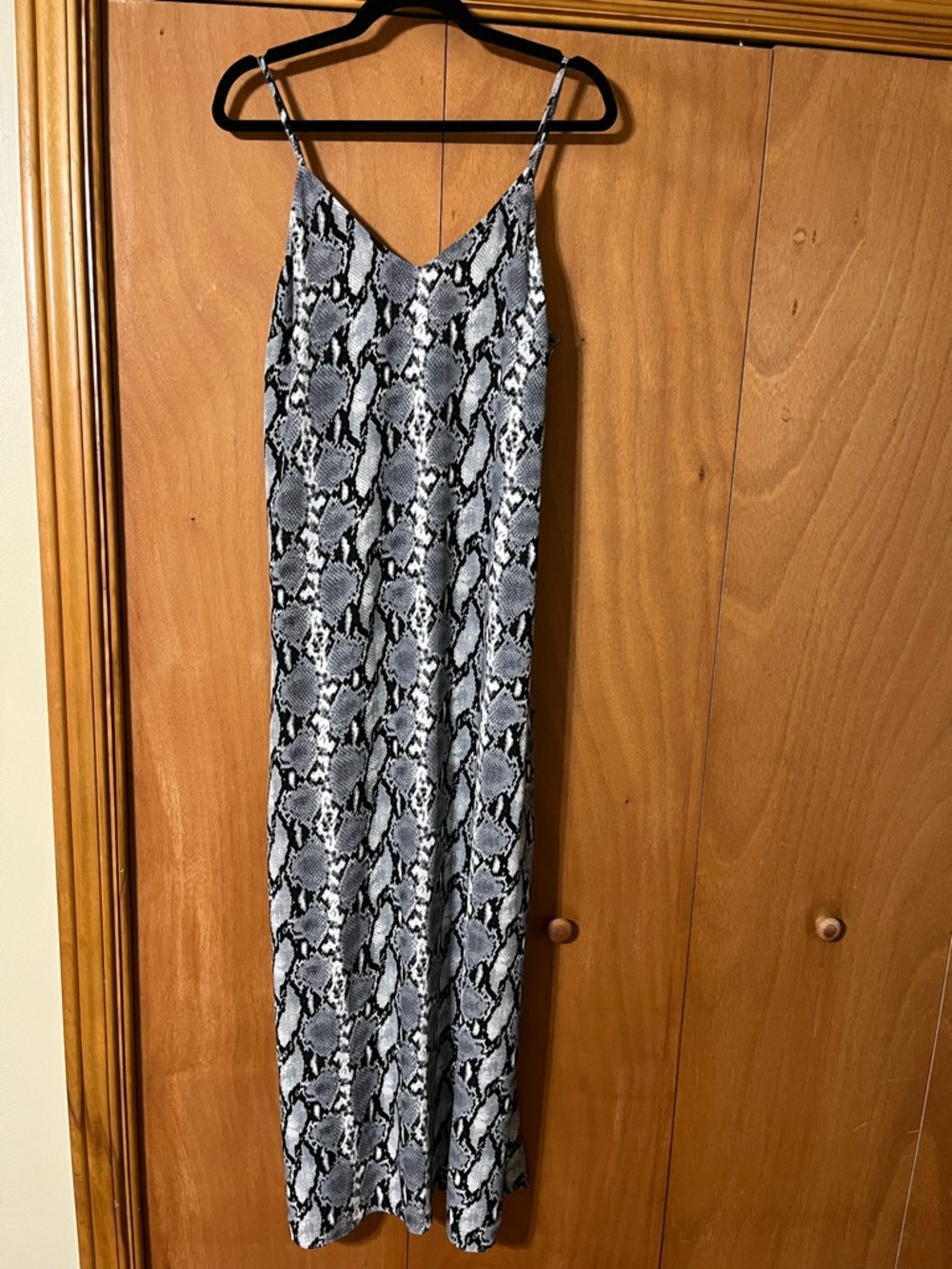 NWT Buddy Love Gray Snake Print Maxi Dress